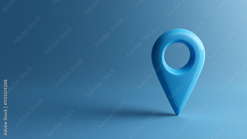 Location marker symbol displayed on a simple blue background Location marker symbol displayed on a simple blue background