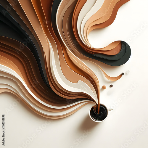 beverage pour with gold dynamic curve pattern in professional modern design setting