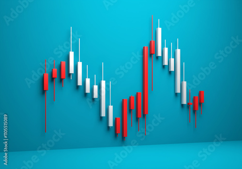 stock market diagram as business symbol - 3D Illustration