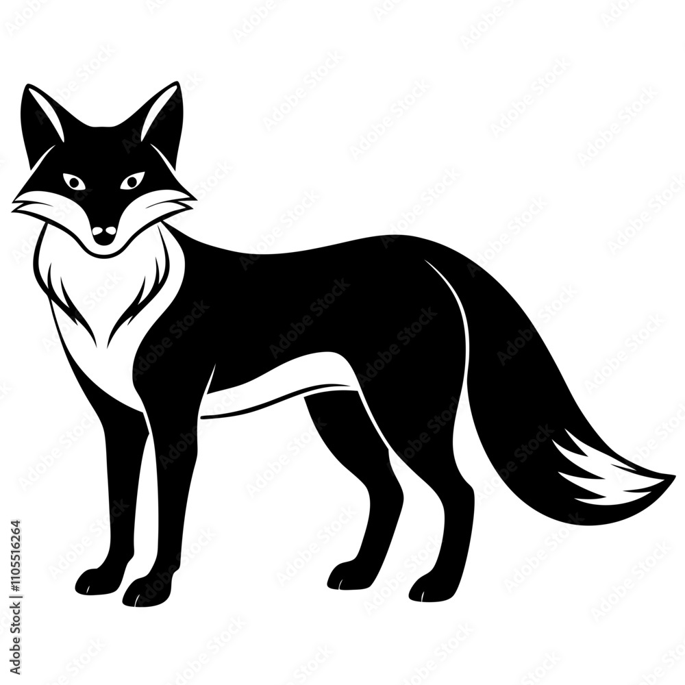 Obraz premium Vector artwork of a red fox, showcasing the carnivorous wild animal in detailed digital illustration, perfect for micro stock platforms.