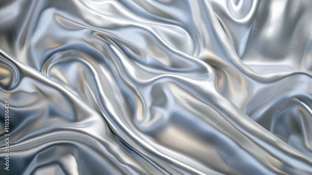 Abstract Background of Rippled Silver Silk Abstract Background of Rippled Silver Silk