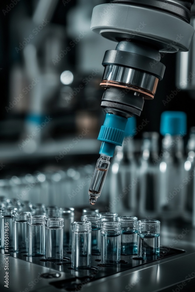 Close-up image of a laboratory pipette dispensing liquid into test tubes, highlighting themes of science, precision, and research in a modern lab environment. Close-up image of a laboratory pipette dispensing liquid into test tubes, highlighting themes of science, precision, and research in a modern lab environment.