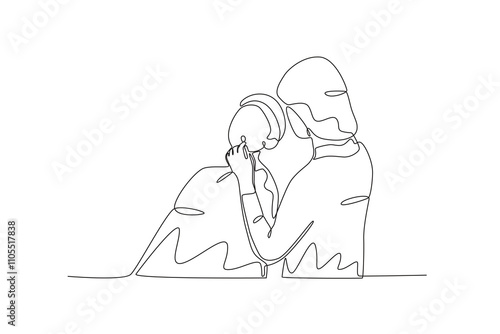 Single continuous line drawing of Dentist repairing patient_s teeth, dental concept.  Dynamic single line draw design graphic vector illustration.