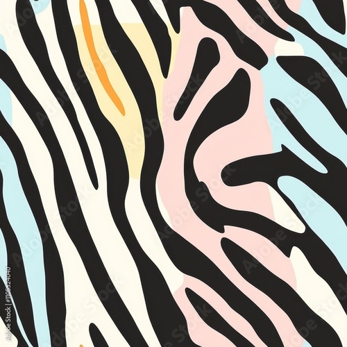 Colorful Zebra Pattern Graphic Design