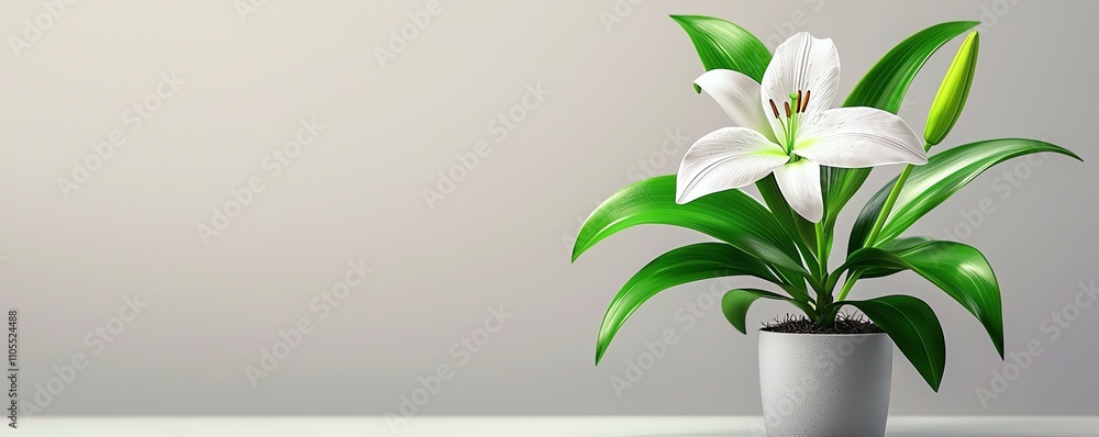 lily white minimalist in a decorative pot lily white minimalist in a decorative pot