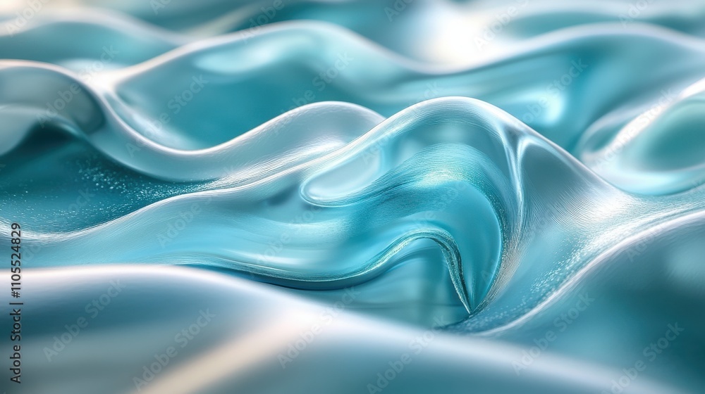 Obraz premium Soft blue fabric waves creating a serene and elegant texture in natural light