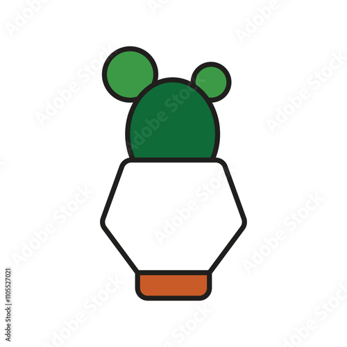 plant color line icon with white background vector stock illustration