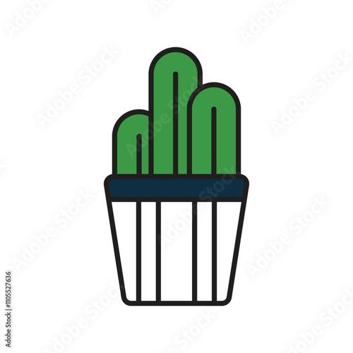 plant color line icon with white background vector stock illustration