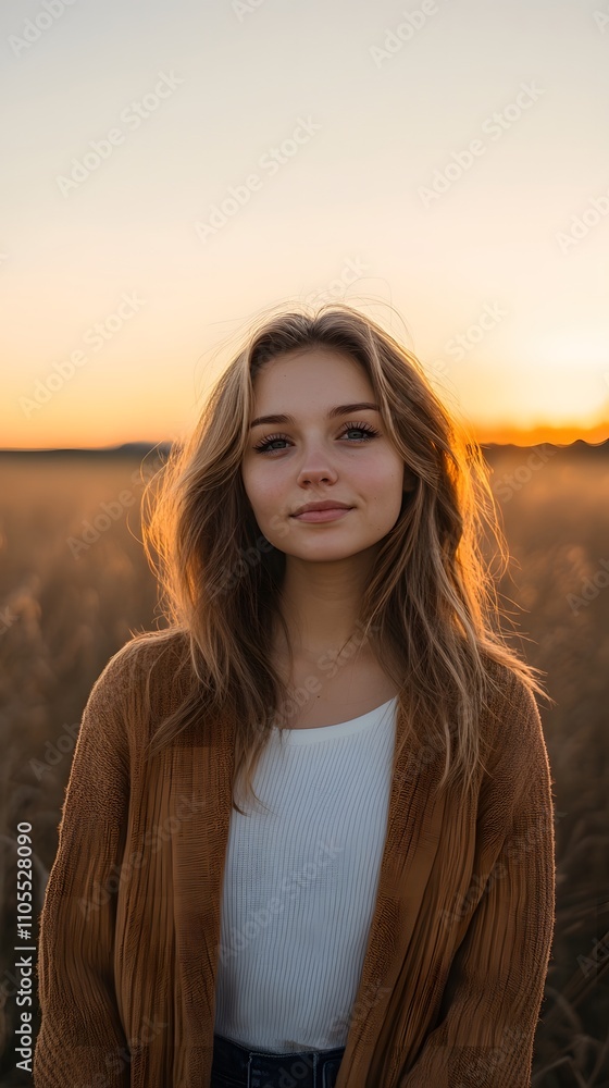 10. A wide-open sky at dusk with warm sunset hues and a central empty space for adding text 10. A wide-open sky at dusk with warm sunset hues and a central empty space for adding text