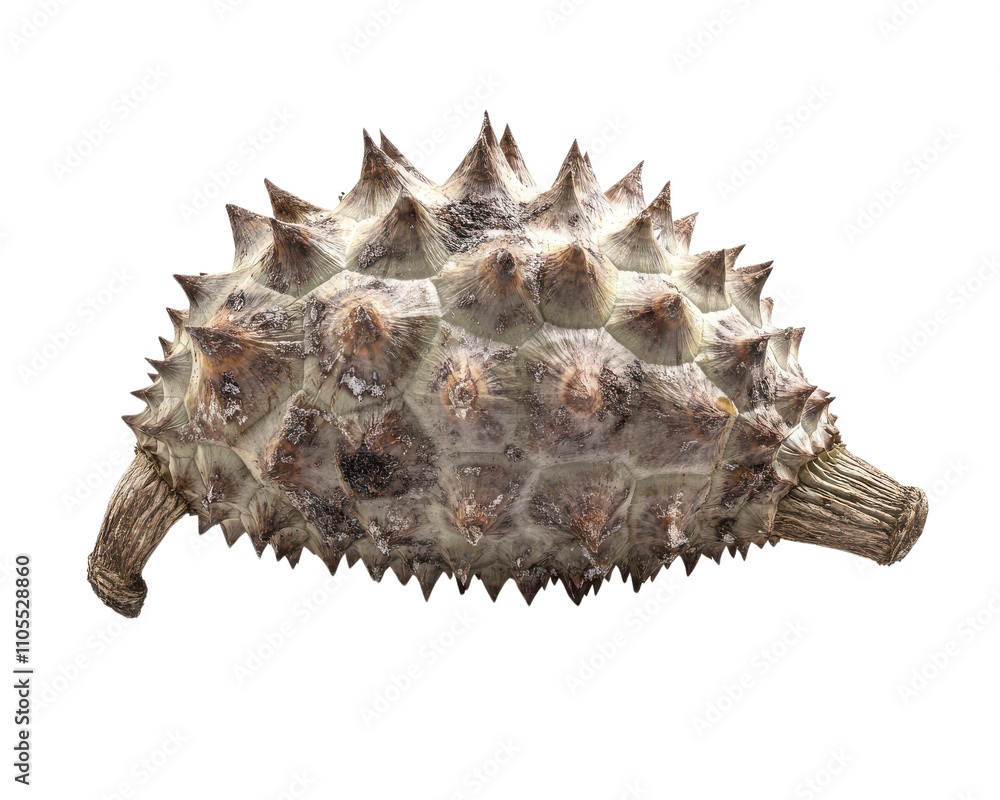 A unique spiked tortoise shell on a white isolated background. A unique spiked tortoise shell on a white isolated background.