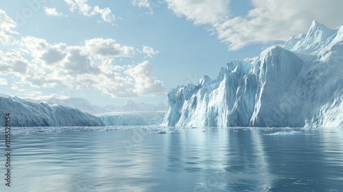Wallpaper Mural Stunning icy landscape showcasing a serene glacial lagoon under a bright sky. Torontodigital.ca