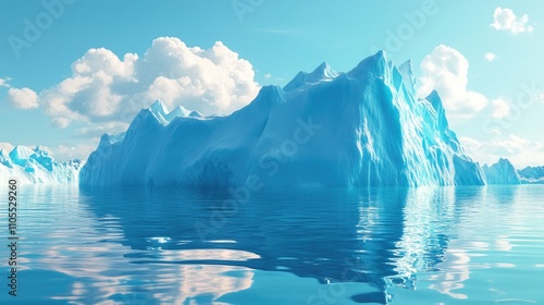 Wallpaper Mural A stunning iceberg floats majestically in tranquil blue waters under a bright sky, showcasing the beauty of nature. Torontodigital.ca