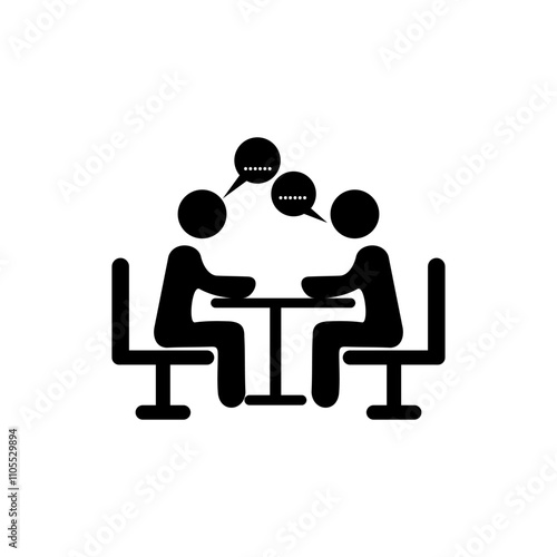 Two People Talk icon vector, teamwork and collaboration flat vector icon. business icon