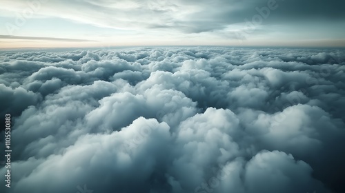 A serene view of fluffy clouds stretching across the sky, evoking tranquility and wonder.