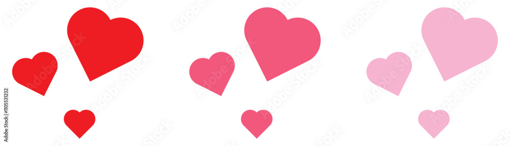 Simple love heart symbol set isolated on transparent Simple love heart symbol set isolated on transparent