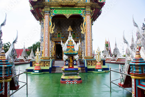 Ancient ordination hall or antique ubosot for thai people travelers travel visit respect praying blessing holy buddha mystical at Wat Si Uthumphon temple on November 2, 2024 in Nakhon sawan, Thailand photo