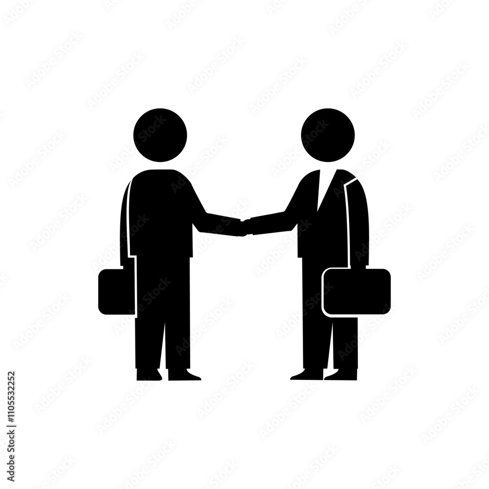 cooperation of two businessmen icon vector. Business icon isolated on white background cooperation of two businessmen icon vector. Business icon isolated on white background