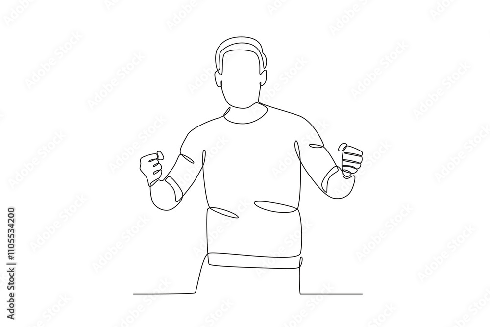 Single continuous line drawing of A man who is happy and cheerful. Dynamic single line draw design graphic vector illustration.
Single continuous line drawing of A man who is happy and cheerful. Dynamic single line draw design graphic vector illustration.