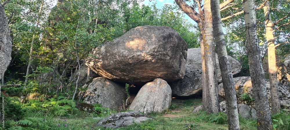 Fototapeta premium Dolmen naturel dans le chaos de Targassonne
