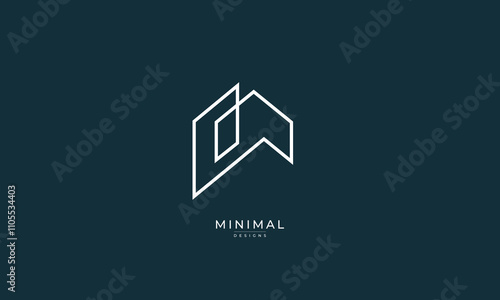 A line art icon logo of a modern house or home / real estate business	
