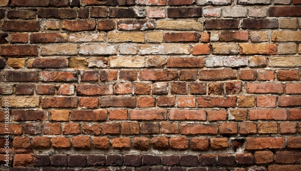 Fototapeta premium Old weathered wall made of old red bricks