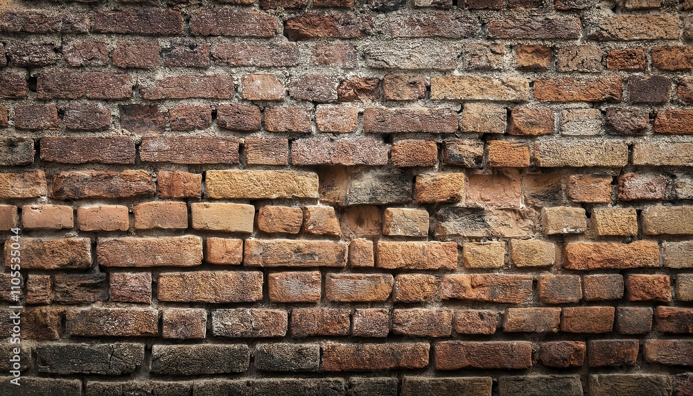 Old weathered wall made of old red bricks Old weathered wall made of old red bricks