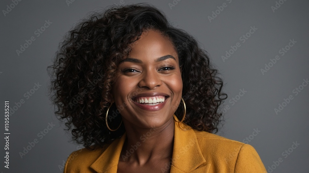 Confident and Radiant Black Woman with a Joyful Smile
Confident and Radiant Black Woman with a Joyful Smile