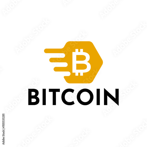 Bitcoin logo concept. Cryptocurrency logo sign. Digital money flat style vector illustration.