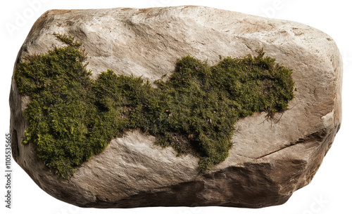 PNG Large rock with green moss covering parts of its surface photo