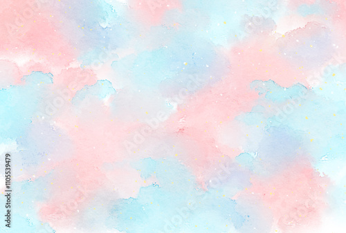 水彩背景　テクスチャ素材　ピンク　水色