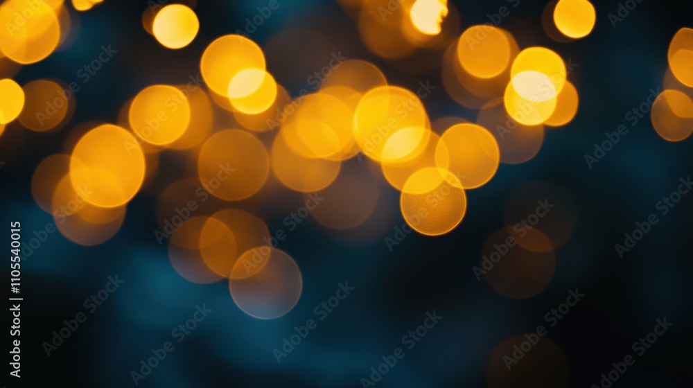 Blue gradient background with large golden bokeh circles Blue gradient background with large golden bokeh circles