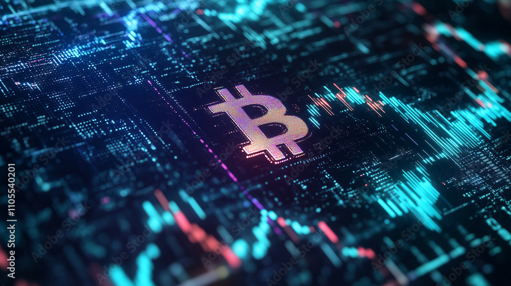 Digital Bitcoin illustration Digital Bitcoin illustration