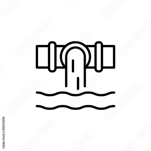 Drainage outline icons, minimalist vector illustration ,simple transparent graphic element .Isolated on white background