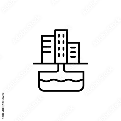 Drainage outline icons, minimalist vector illustration ,simple transparent graphic element .Isolated on white background