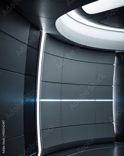 Futuristic Spaceship Interior Wall Panel Texture. photo