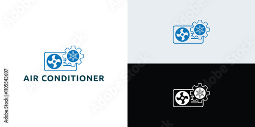 Air Conditioner Repair Logo Design Template Vector Design Illustration.
