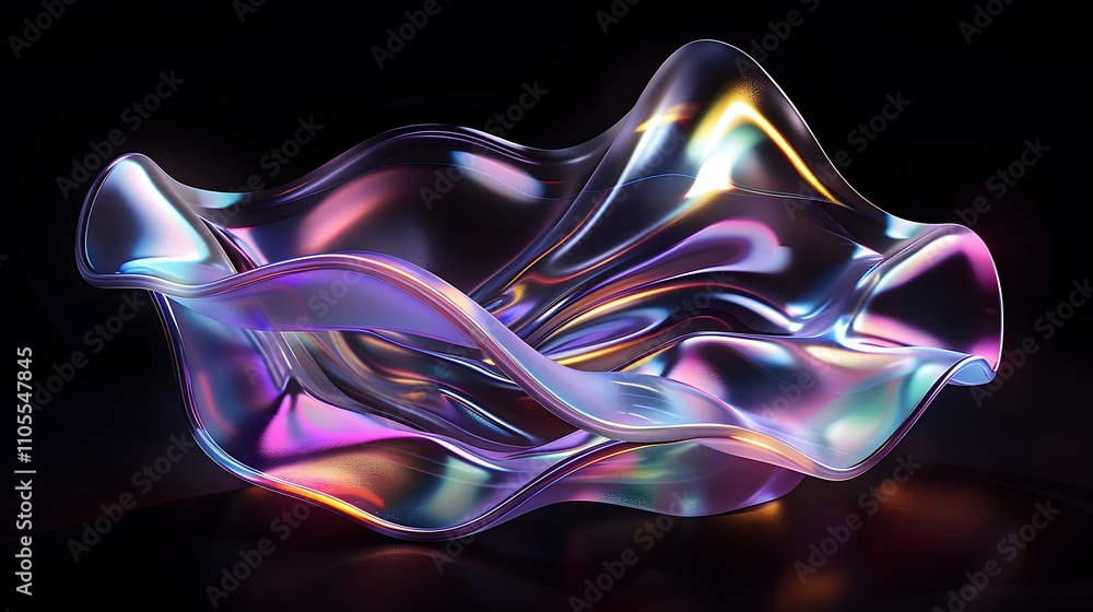 Obraz premium Abstract Iridescent Glass Sculpture Design