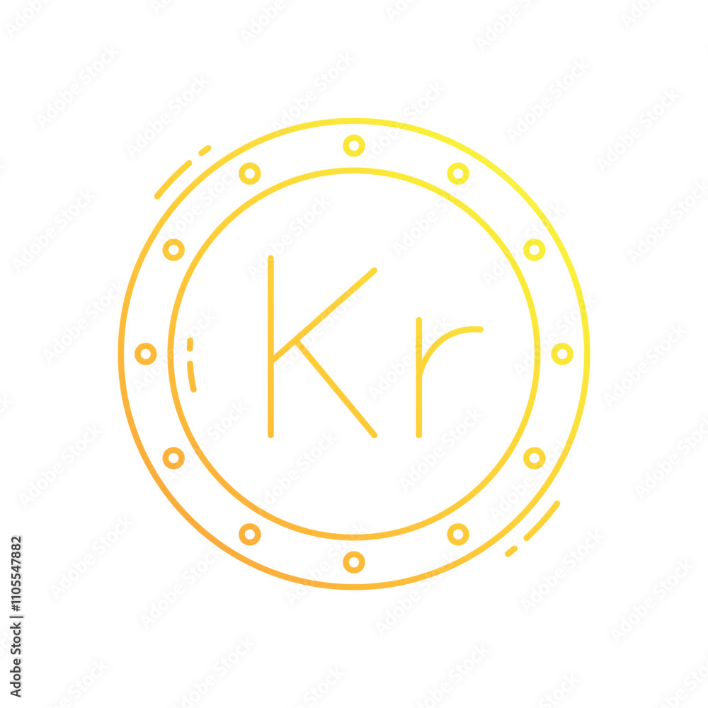 Swedish krona vector icon