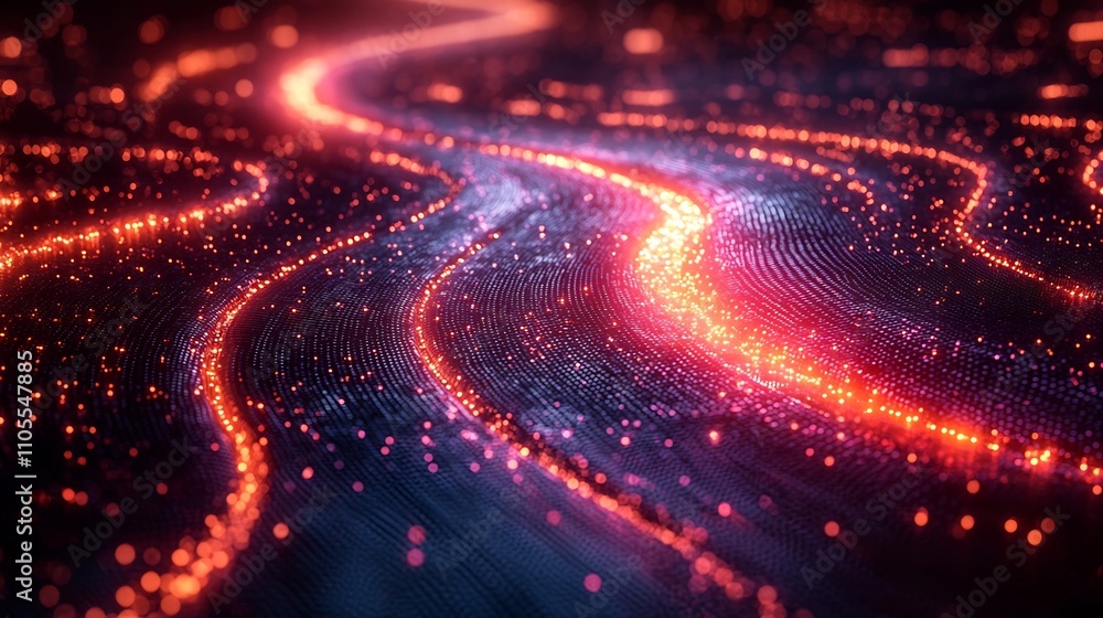 Smart Digital Supply Chain Network Visualized by Glowing Data Streams Smart Digital Supply Chain Network Visualized by Glowing Data Streams