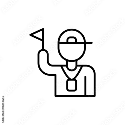 Tour guide outline icons, minimalist vector illustration ,simple transparent graphic element .Isolated on white background