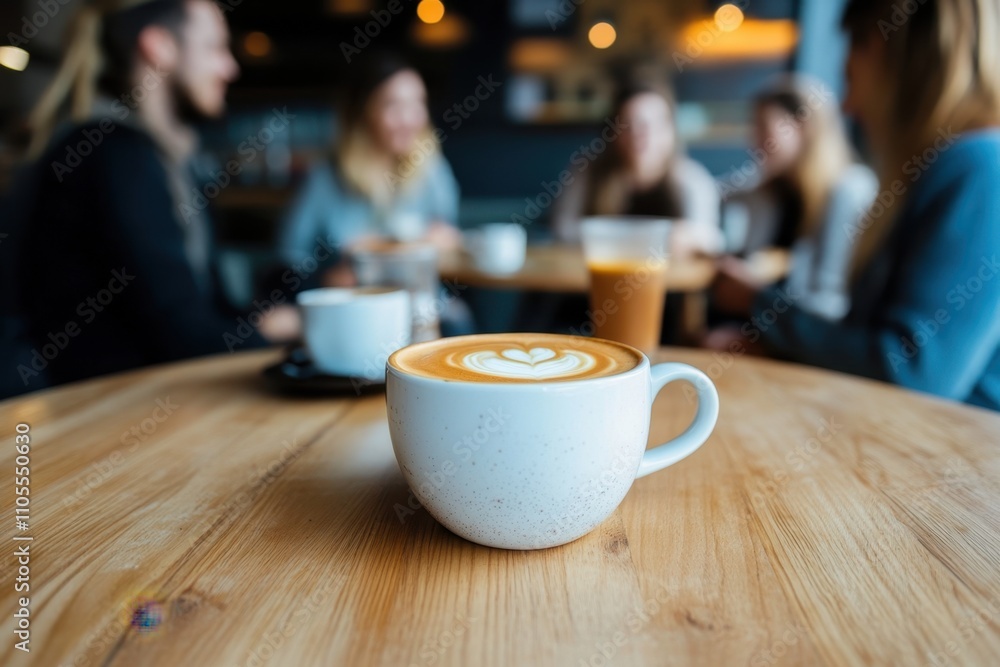 Friends enjoying coffee together in a cozy cafe setting Friends enjoying coffee together in a cozy cafe setting