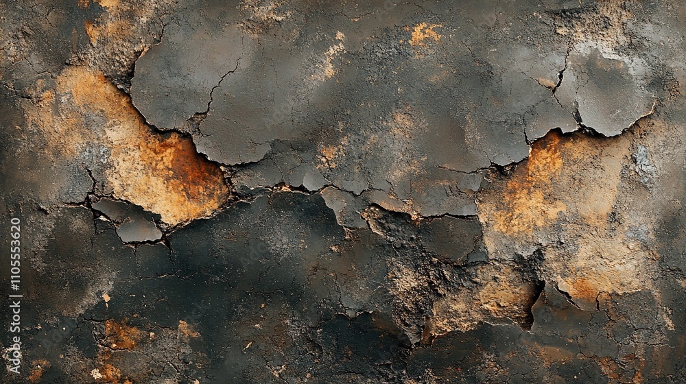 Abstract Dark Brown and Orange Cracked Texture Abstract Dark Brown and Orange Cracked Texture