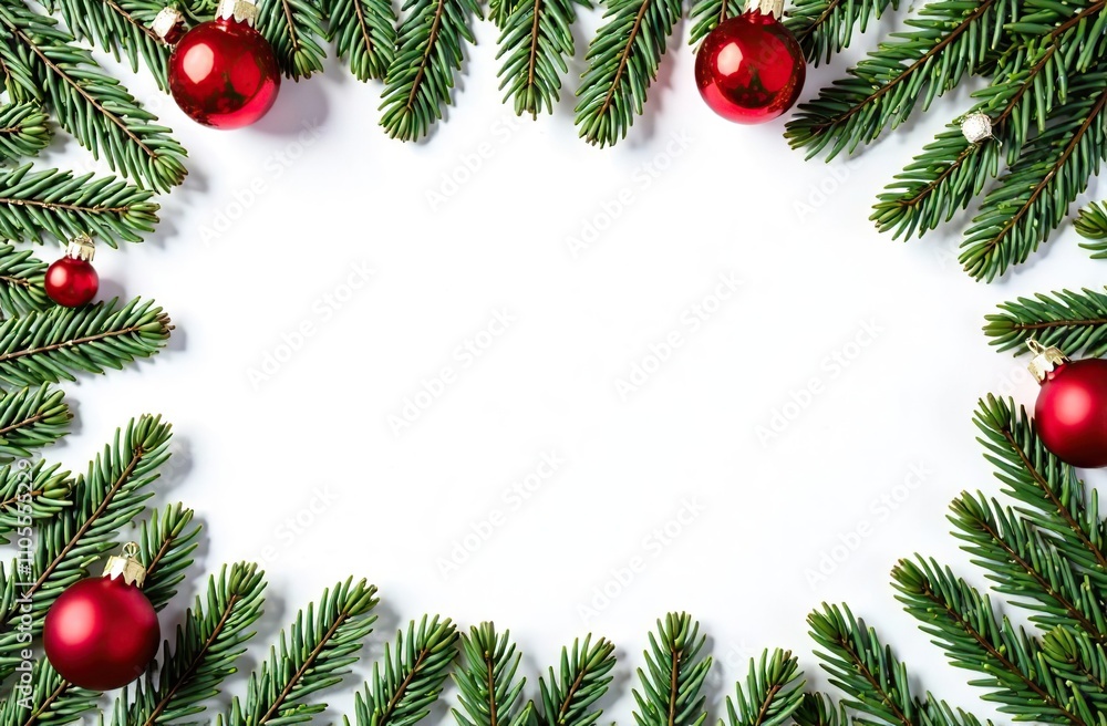 Framed by fir branches New Year banner with tools on white. Postcard with place for greeting text for happy new year with industrial holiday concept Framed by fir branches New Year banner with tools on white. Postcard with place for greeting text for happy new year with industrial holiday concept