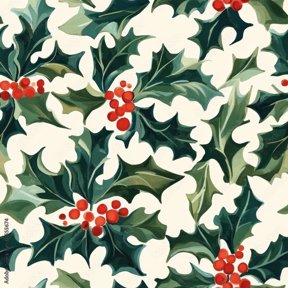 Elegant Holly Pattern Design Elegant Holly Pattern Design