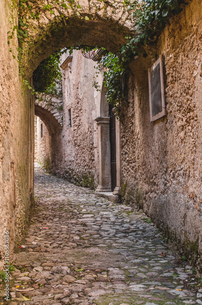 street view in the town of Gerace in Calabria street view in the town of Gerace in Calabria