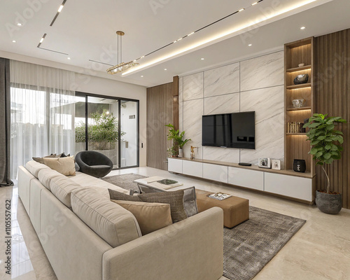 Wallpaper Mural Beautiful Living Room,Modern scandinavian living room interior - 3d render,Modern Living Room Interior Design Torontodigital.ca