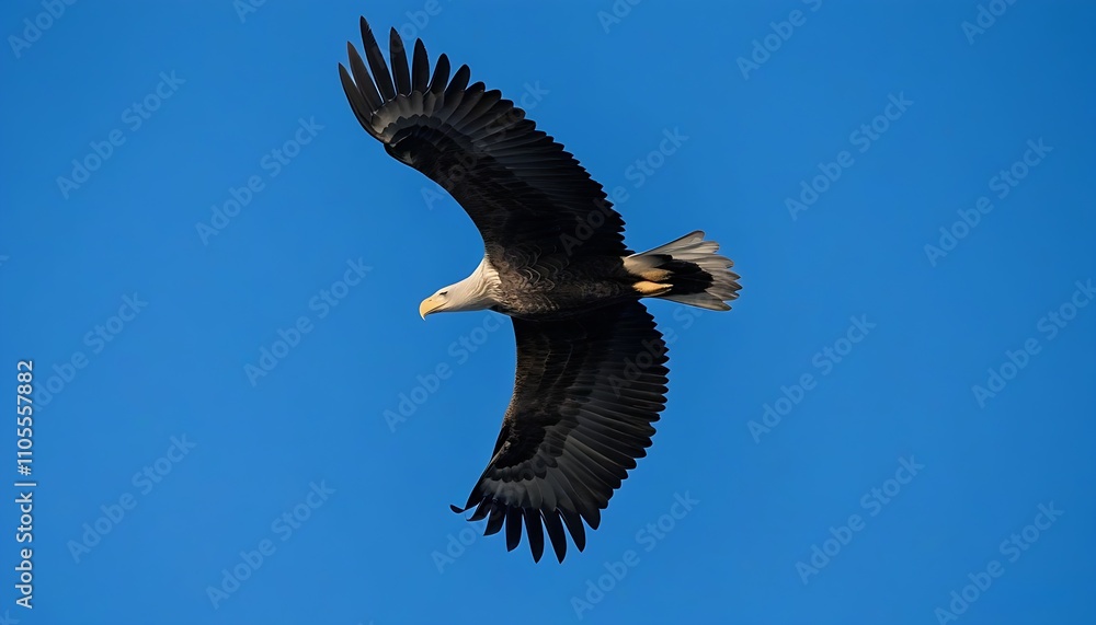 Fototapeta premium Majestic eagle soaring in the sky, highlighting the beauty of nature.