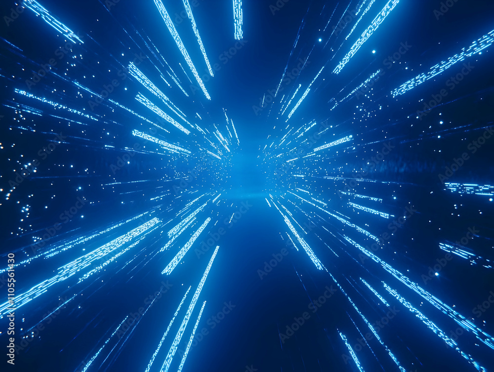 Blue background, blue light beams, and lines in the center of the screen. Blue background, blue light beams, and lines in the center of the screen.