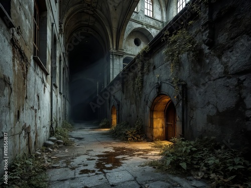 Chelm, Poland's municipal building, a Cold War bomb shelter, double-exposed. photo