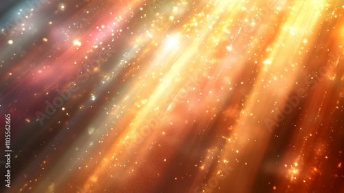 Golden Cosmic Dust: Shimmering Galaxy Background